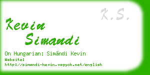 kevin simandi business card